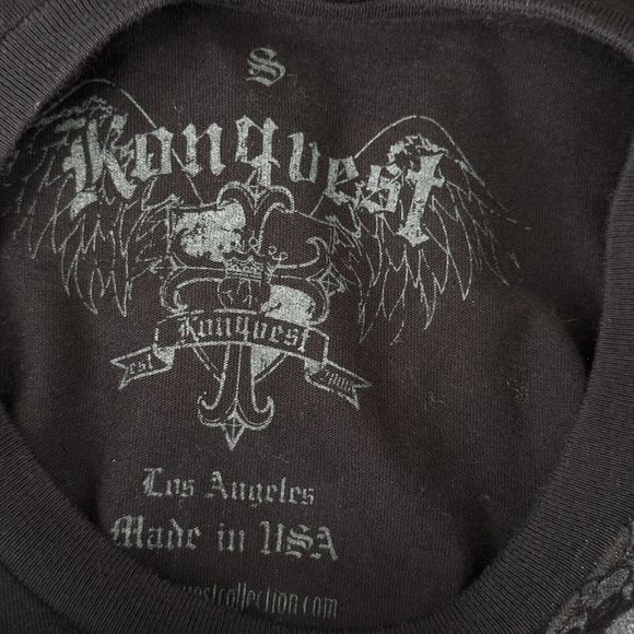 Konquest Shirt Mens Small Metallic Snake Serpent Graphic Tee Tshirt Y2K Grunge S - Picture 3 of 8